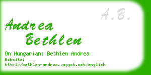 andrea bethlen business card